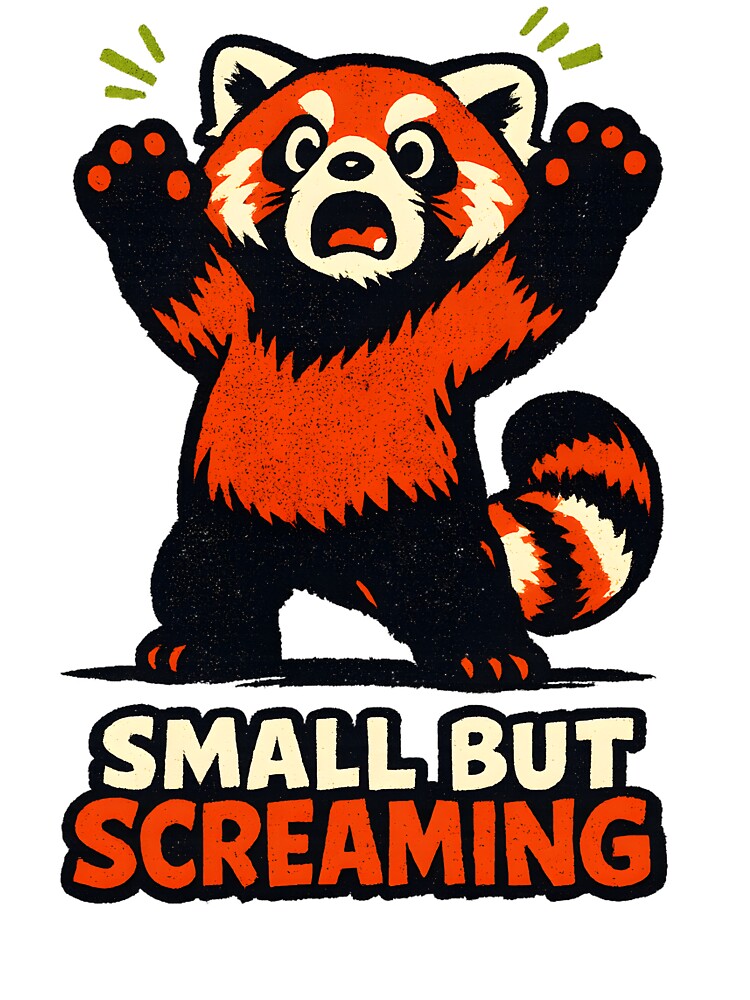 Red Panda Screaming - Small But Fierce | Anxious Humor by BeanToePets