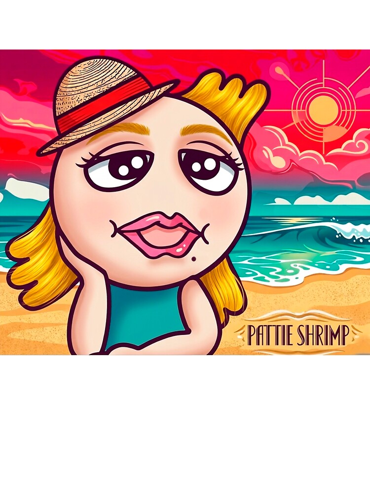 Pattie Shrimp Princess of the Shrimp Kingdom Summer Vibe Aesthetic Retro Beach Surreal Art by Japan Cyberpunk Universe & Surreal Characters