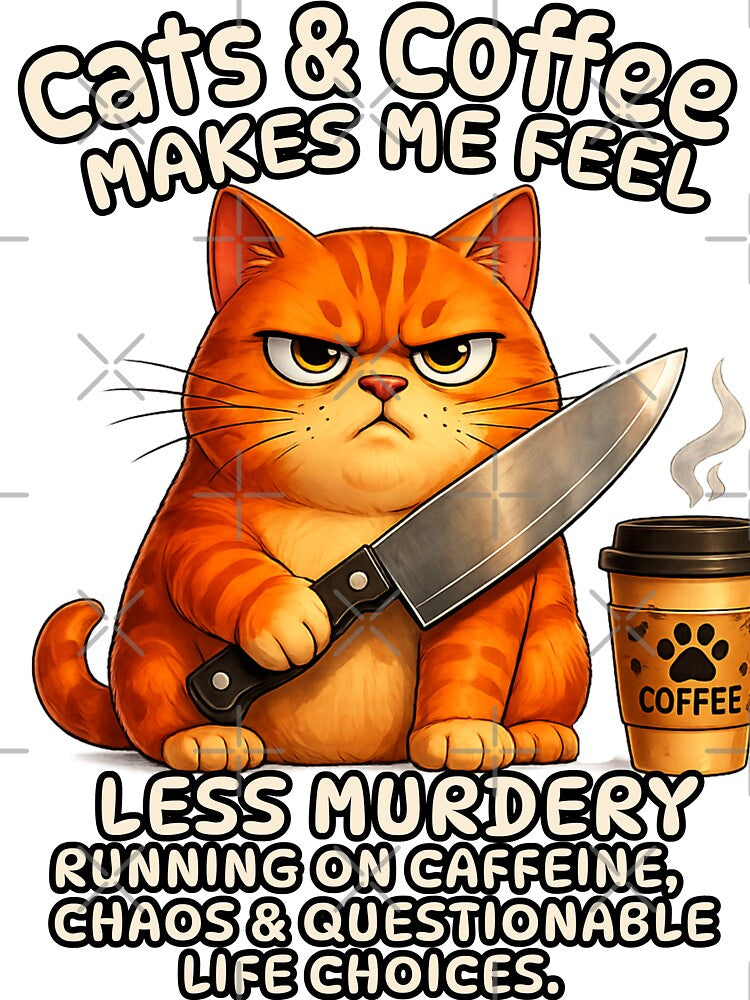 Running On Caffeine Chaos and Questionable Life Choices Funny Grumpy Cat by A-T-H