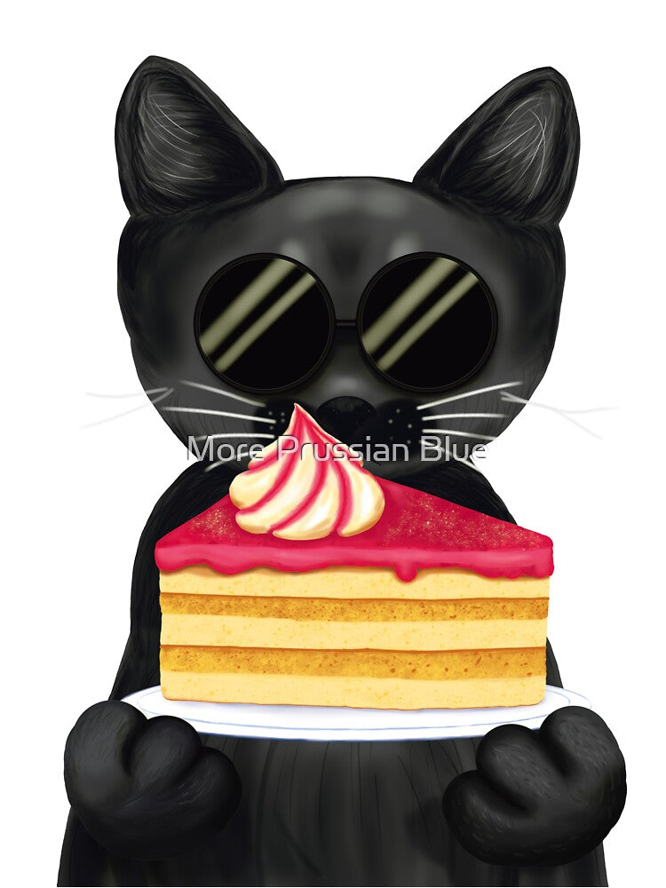 The Midnight Café Familiars | Pastel Goth Dessertcore Black Cat Kawaii Art by More Prussian Blue