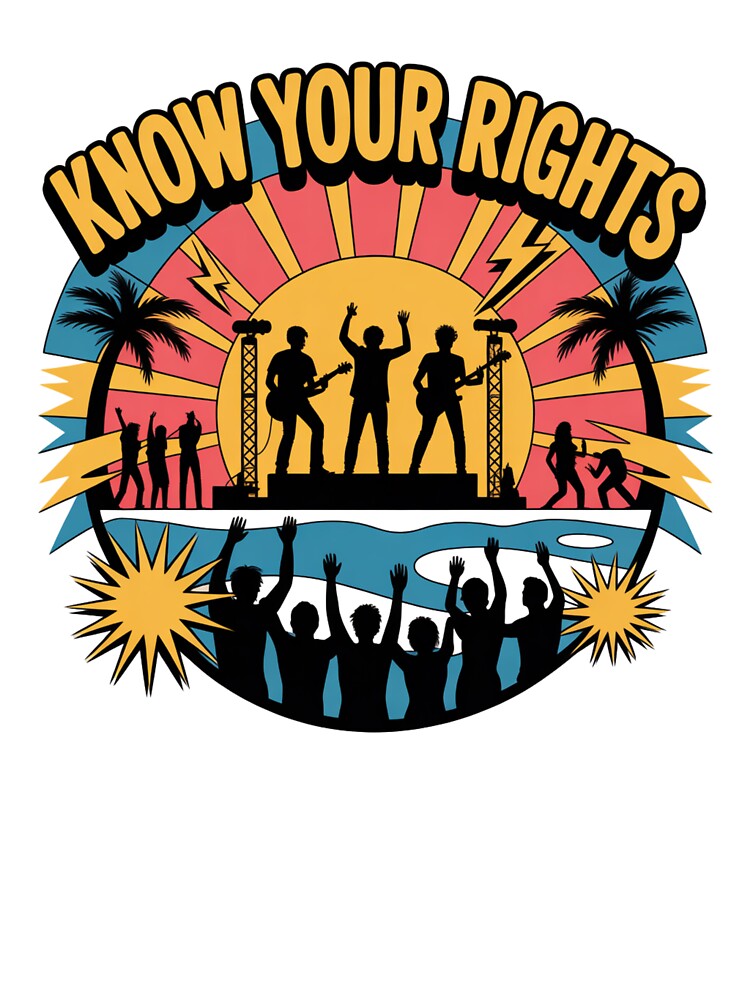 Know Your Rights Punk Band Sunset Concert Art by LukaRealm