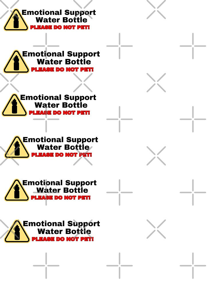 Emotional Support [6 Sticker Pack] Water Bottle by SeaNympth