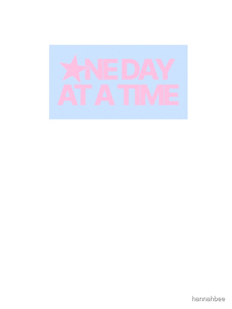 One Day At A Time Pink Star Pastel Blue Quote Aesthetic by hannahbee