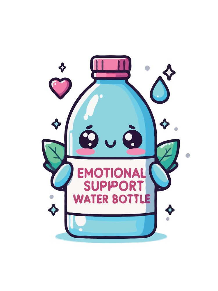 emotional support water bottle blue by TshirtTalkYou