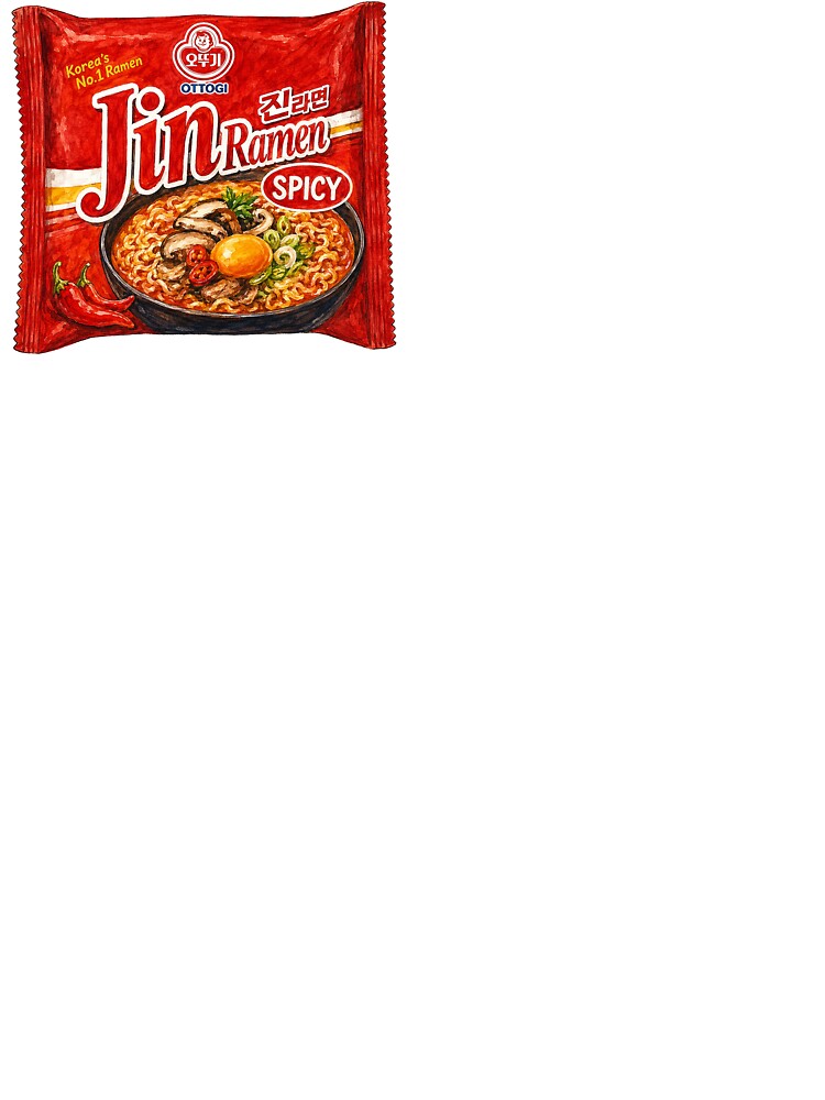 Ottogi Jin Spicy Korean Ramen Instant Noodles Packet by EstherMakesFood