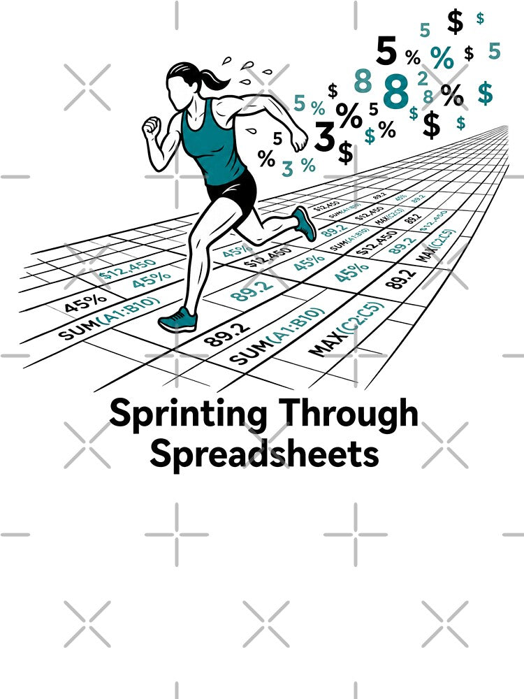 Sprinting Through Spreadsheets - Funny Excel Data Analyst & Accountant. by spreadsheetcafe