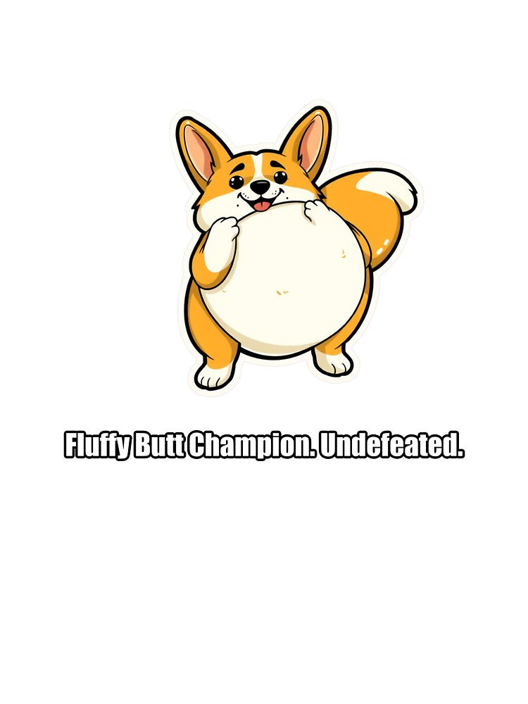 Corgi - Fluffy Butt Champion Undefeated - Funny Corgi Gift by pawdrops
