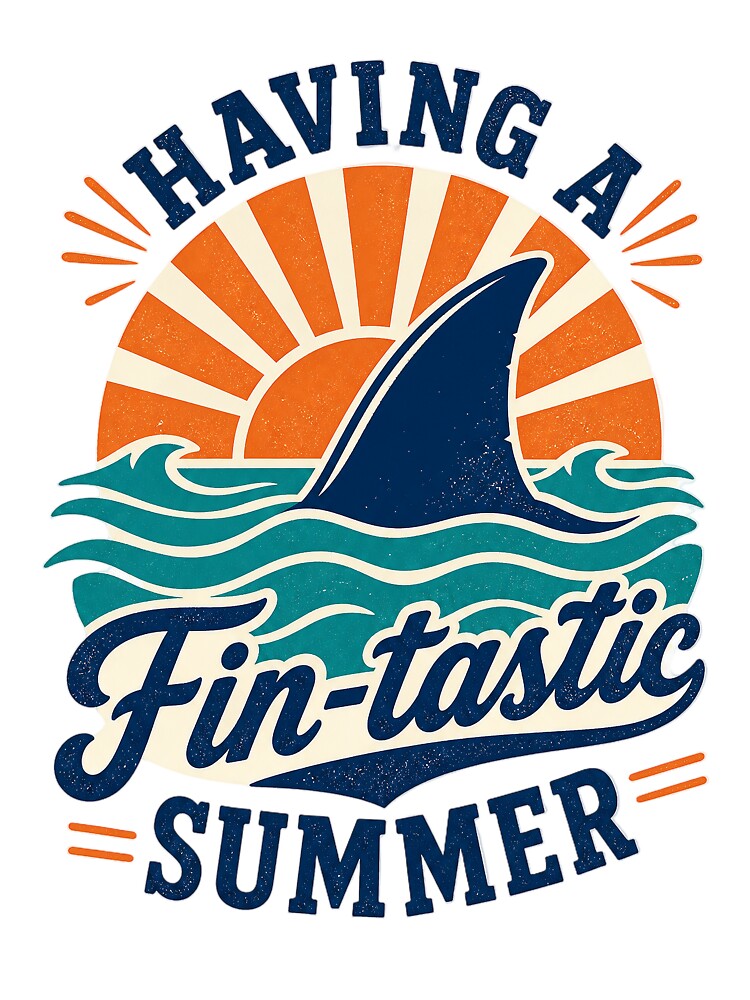 Having a Fin-tastic Summer - Retro Sunset Waves by culturadrop