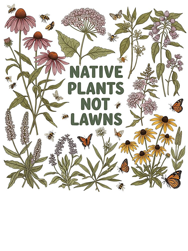 Vintage Botanical Native Plants Art | Native Plants Not Lawns by SholoStudio