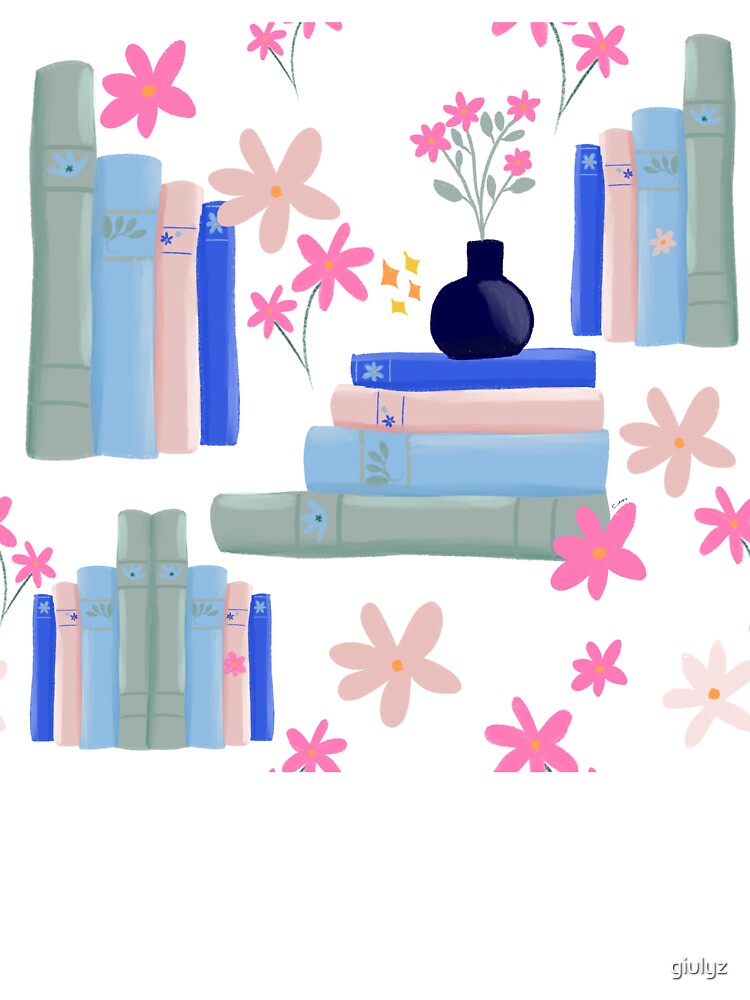 Pastel Bookcore Aesthetic Floral Pattern by giulyz