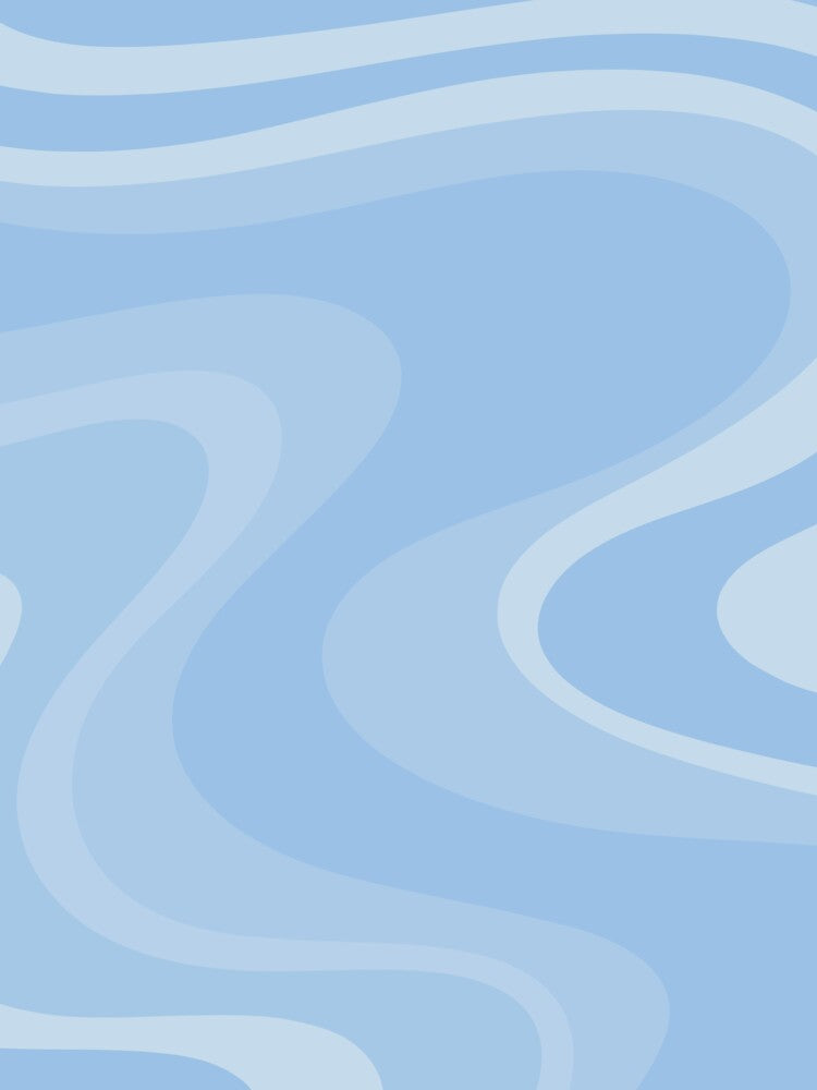 Powder Blue Retro Swirls Abstract Pattern by kierkegaard