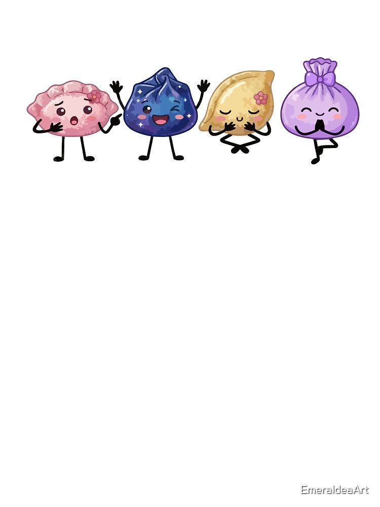 Kawaii Dim Sum Dumpling Squad – Colorful Asian Food Characters by EmeraldeaArt