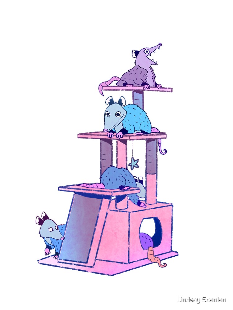 Opossum Cat Tower by Lindsay Scanlan