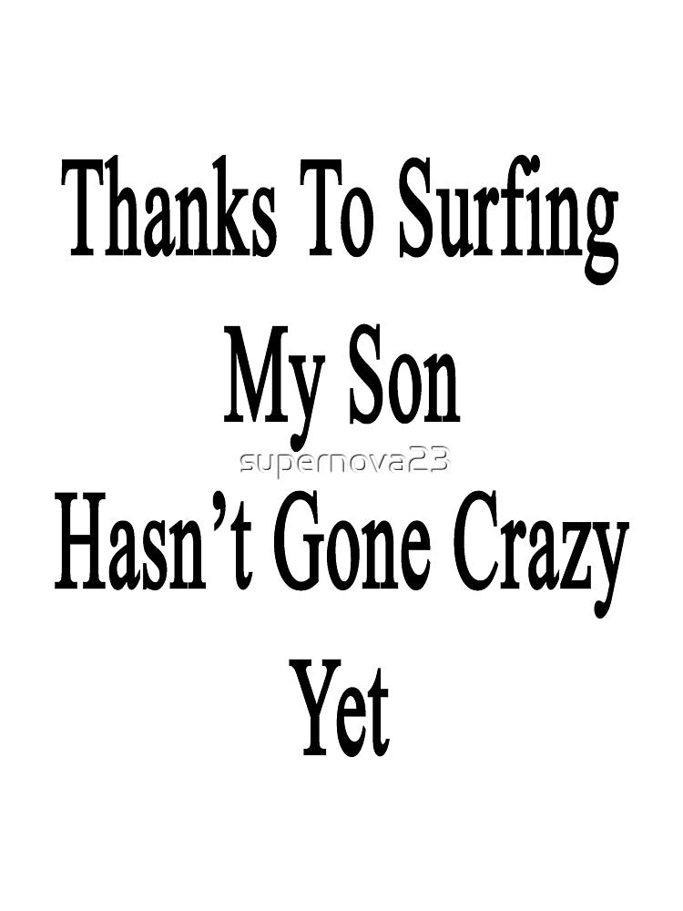 Thanks To Surfing My Son Hasn't Gone Crazy Yet by supernova23