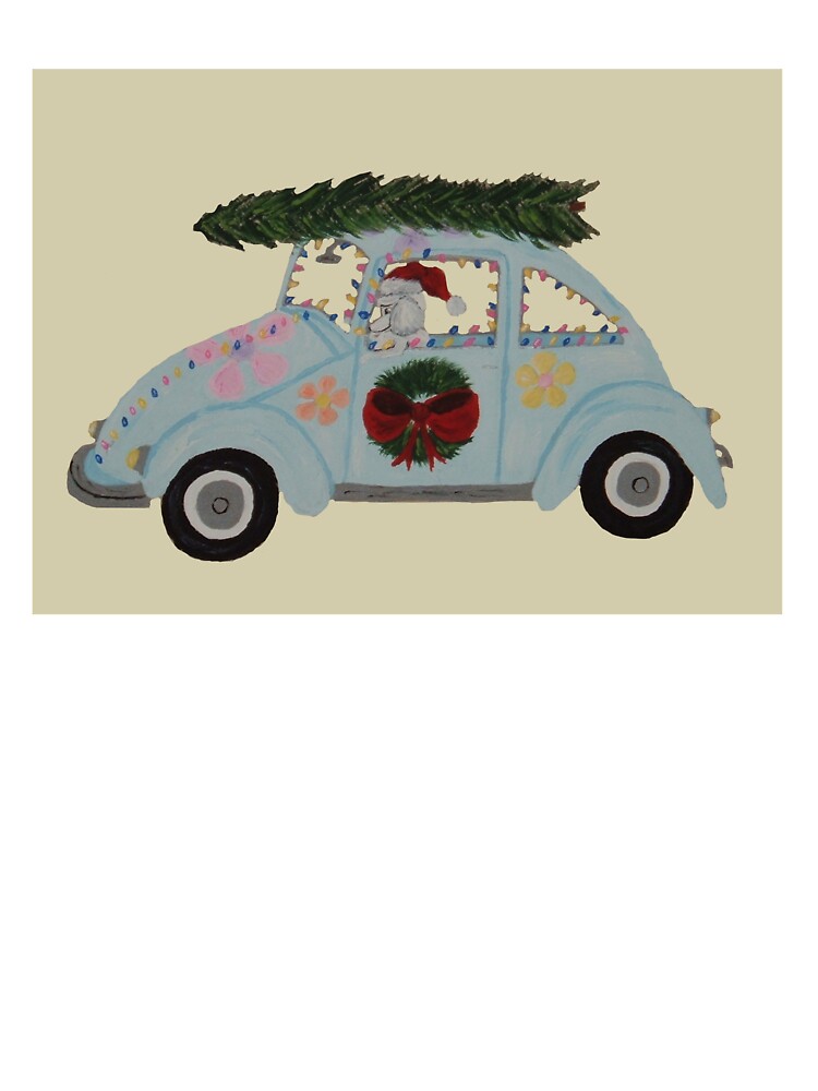 Poodle in Hippie Christmas Car by Squirreldumplings