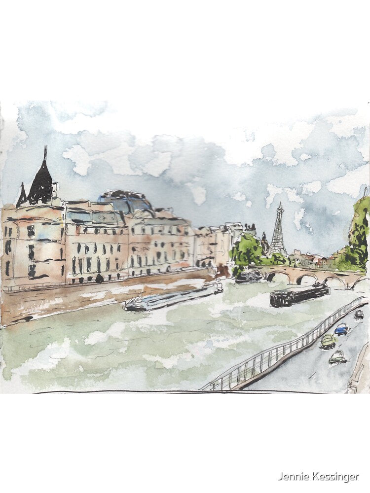Paris Seine with Eiffel Tower by Jennie Kessinger