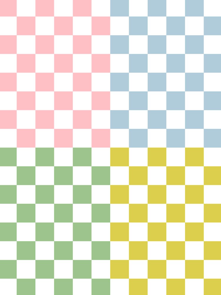 4 Check Checkered Pattern Pastel Blue Green Pink by kierkegaard