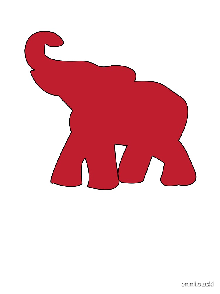 Red Elephant Silhouette Vector by emmilowski