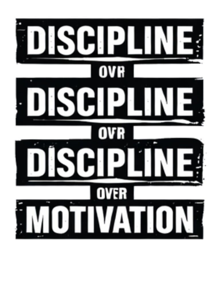 Discipline Over Motivation Gym Quote Typography by MoodThread