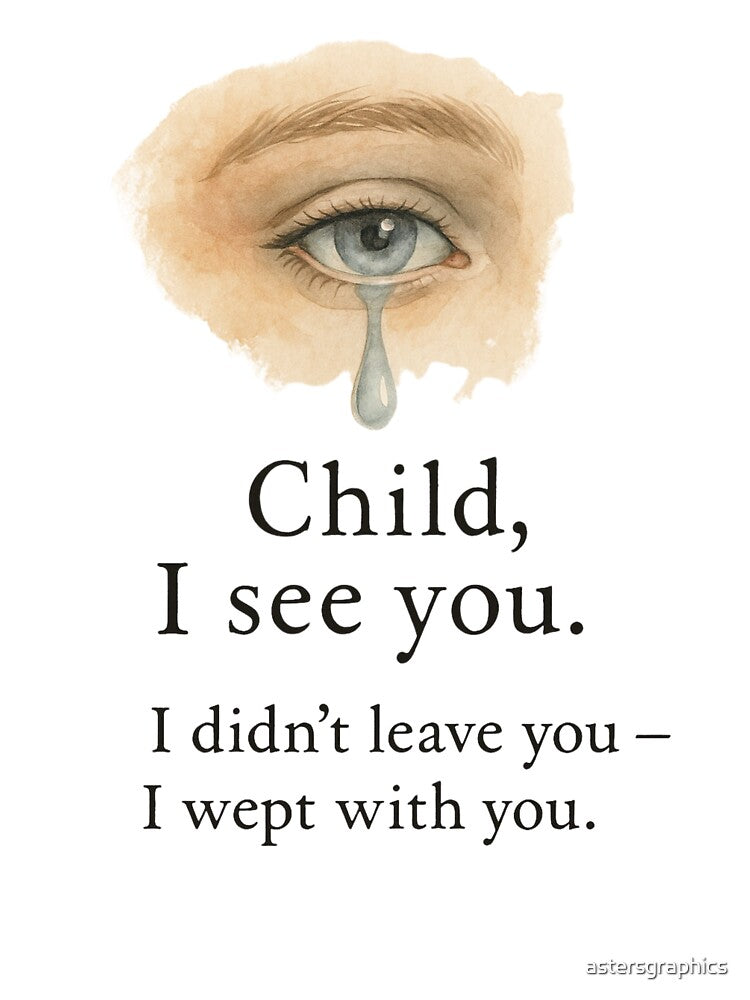 Child, I See You – Healing Christian Tearful Eye Design with Comfort Quote by astersgraphics