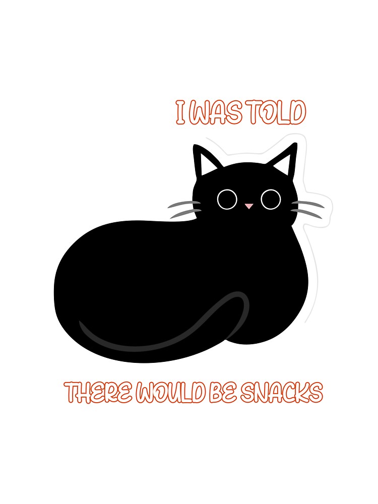 I Was Told There Would Be Snacks Funny Black Cat Loaf by Joshbrowny