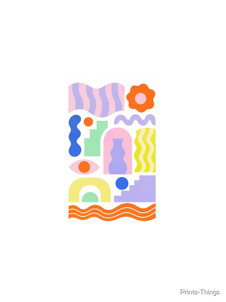 Abstract Pastel Bauhaus Geometric Minimalist Block Shapes by Prints-Things