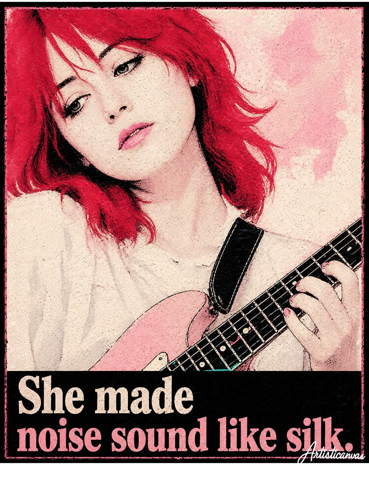 Miki Berenyi Lush Dream Pop Cherry Hair Portrait Art by Artisticanvas