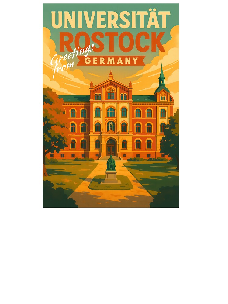 Greetings from ROSTOCK - UNIVERSITY - Retro Vintage Design by Earth Celebration Designs