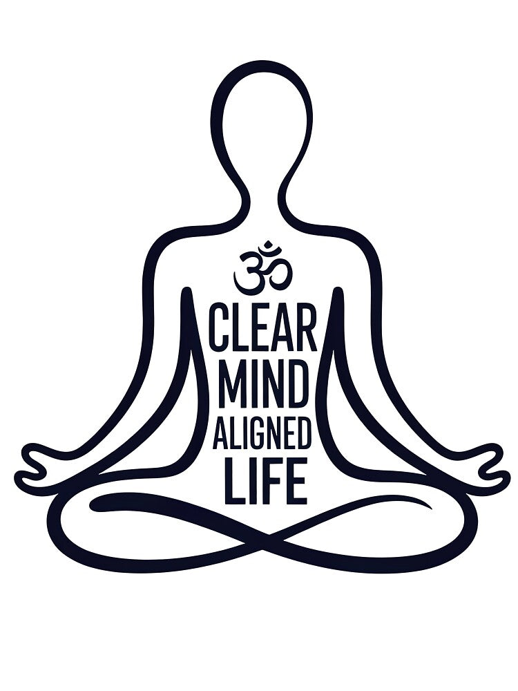 Clear Mind Aligned Life Om Lotus Pose Art for Stress Relief by 108stillness