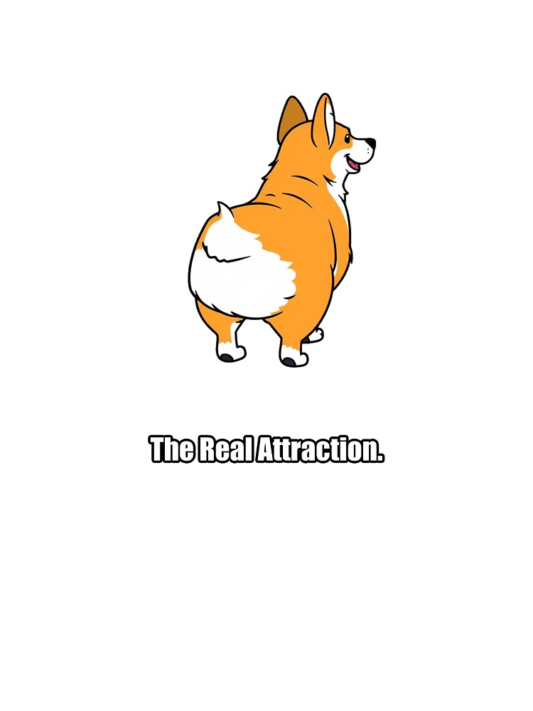 Corgi Sticker - The Real Attraction - Funny Corgi Butt Gift by pawdrops