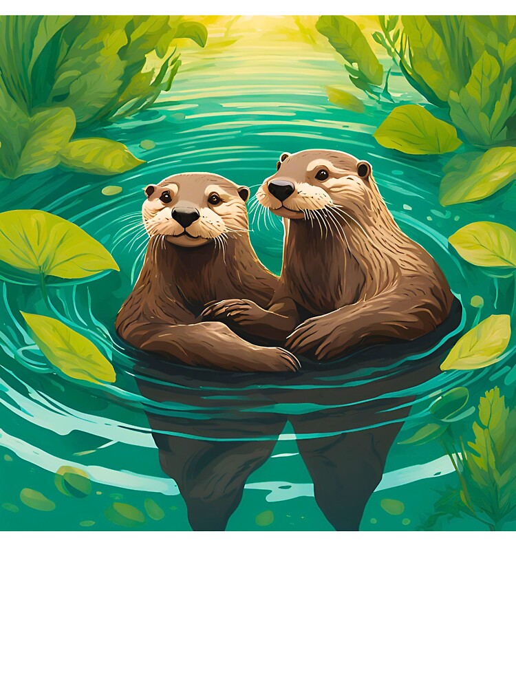 Significant Otters - Otters Holding Hands by blueasian