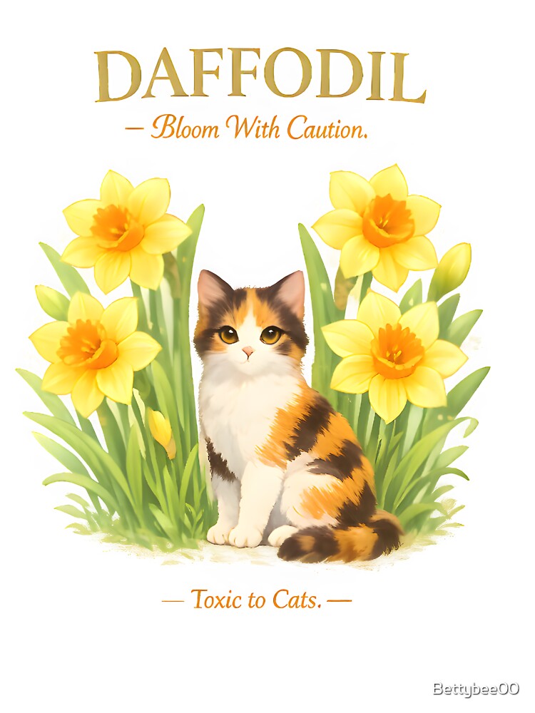 Daffodil – Bloom With Caution | Toxic Plants for Cats Veterinary Awareness Design by Bettybee00