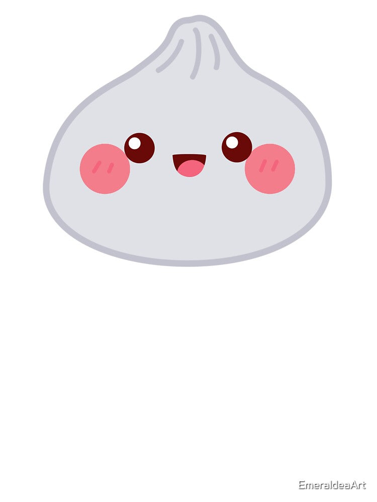 Grey squishy Dumpling – Cute Kawaii Food Character Design by EmeraldeaArt