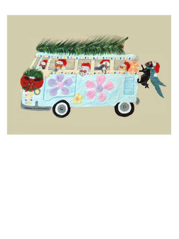 Crazy Cats in their Hippie Christmas Van by Squirreldumplings