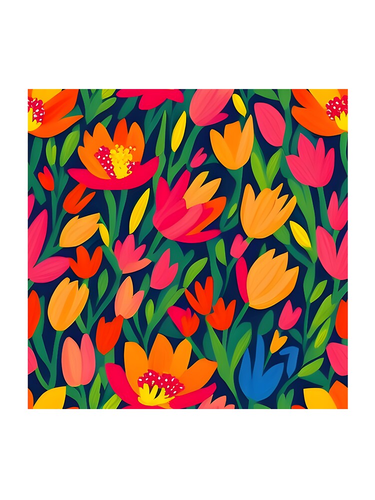 Bold and vibrant botanical field brought to life through striking meta floral pattern by Patternomania