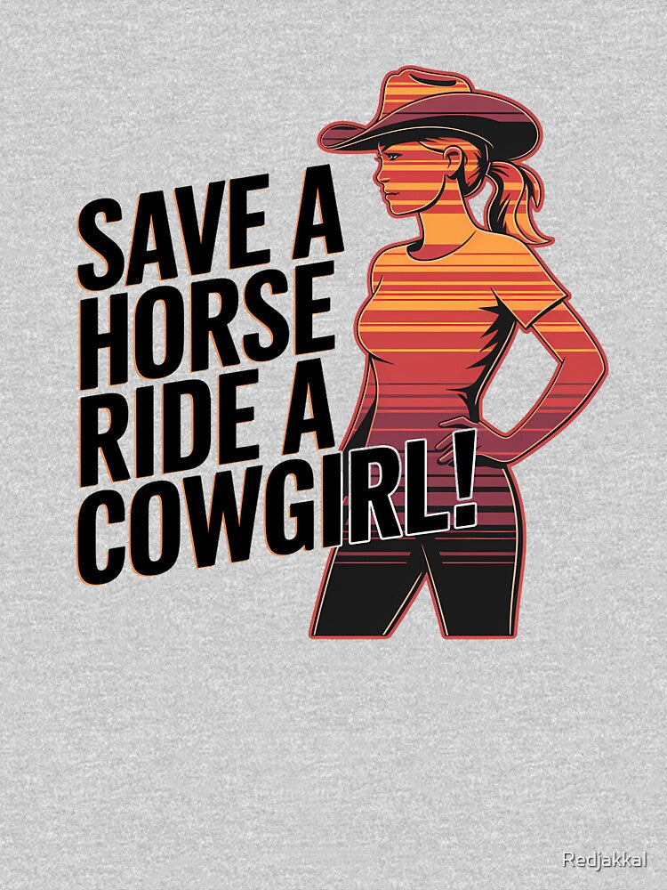 Ride a Cowgirl Save a Horse Country Humor Vintage Retro Design by Redjakkal