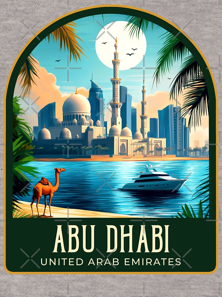 Abu Dhabi Vintage Travel Illustration by HomeLivingCo