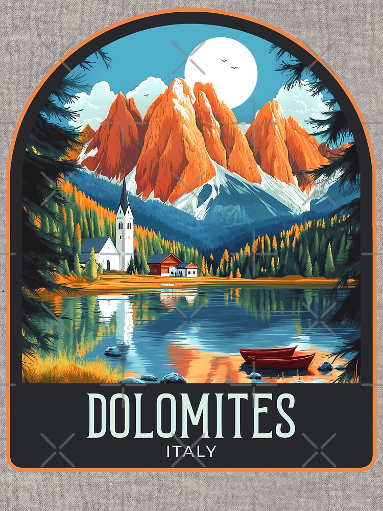 Dolomites Vintage Travel Illustration by HomeLivingCo