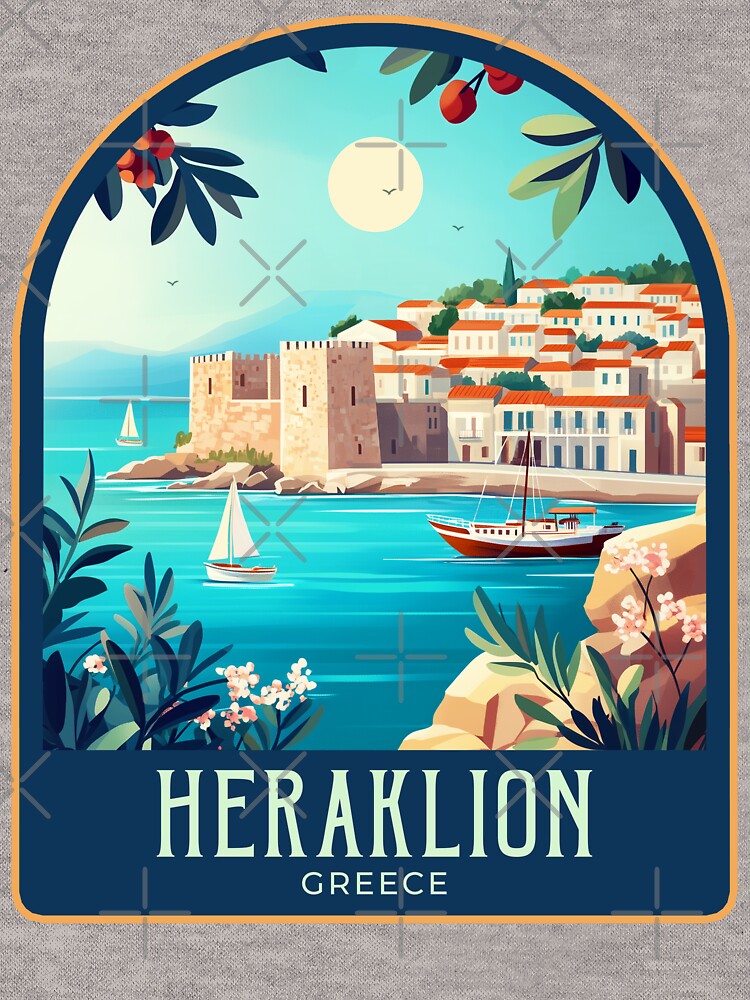 Heraklion Vintage Travel Illustration by HomeLivingCo