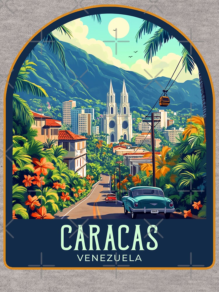 Caracas Vintage Travel Illustration by HomeLivingCo