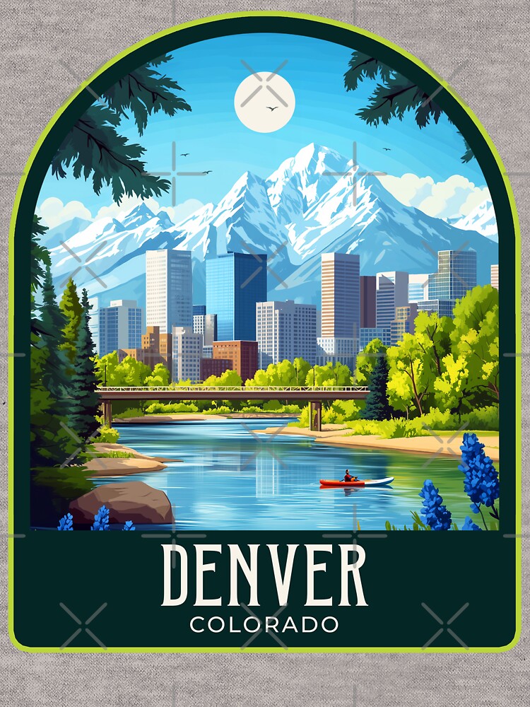 Denver Vintage Travel Illustration by HomeLivingCo
