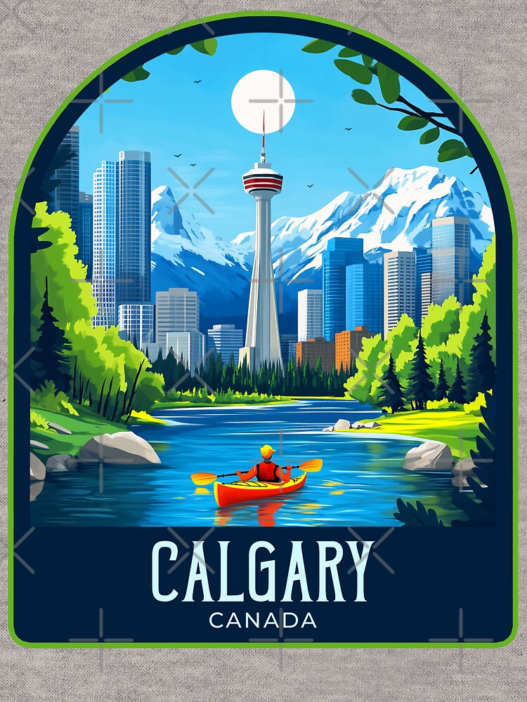 Calgary Vintage Travel Illustration by HomeLivingCo