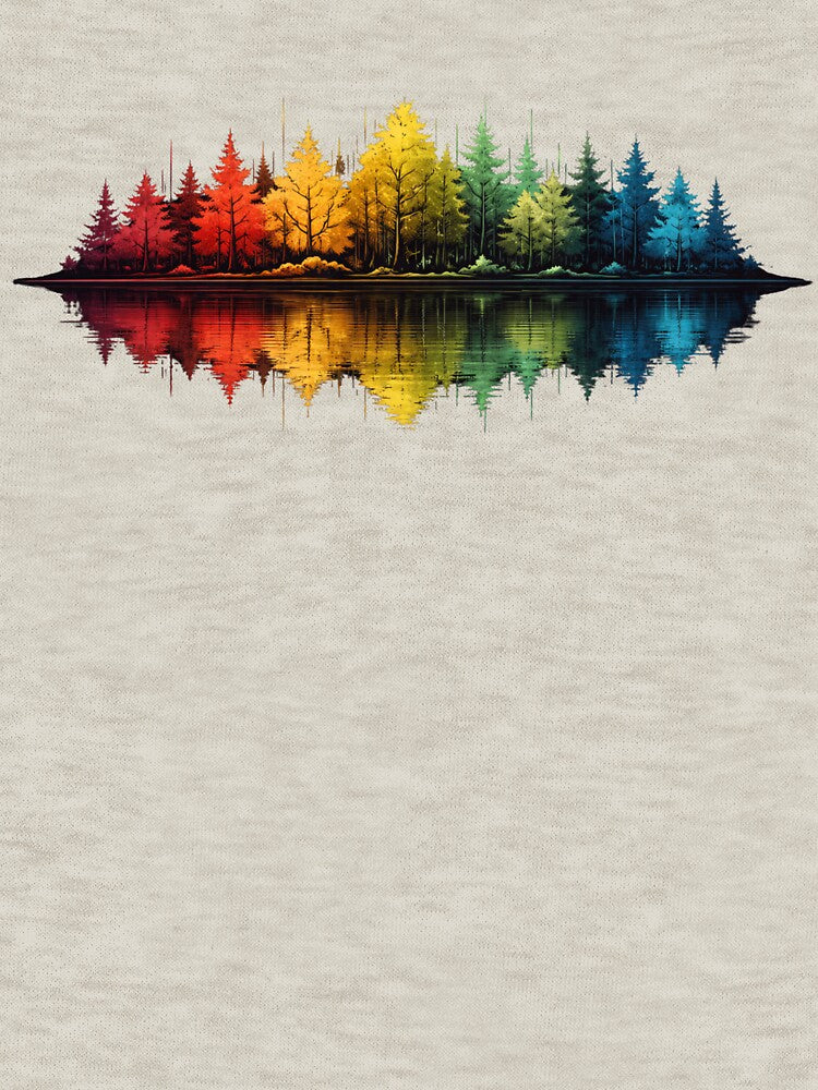 vintage colourful forest reflection art by stikrusak