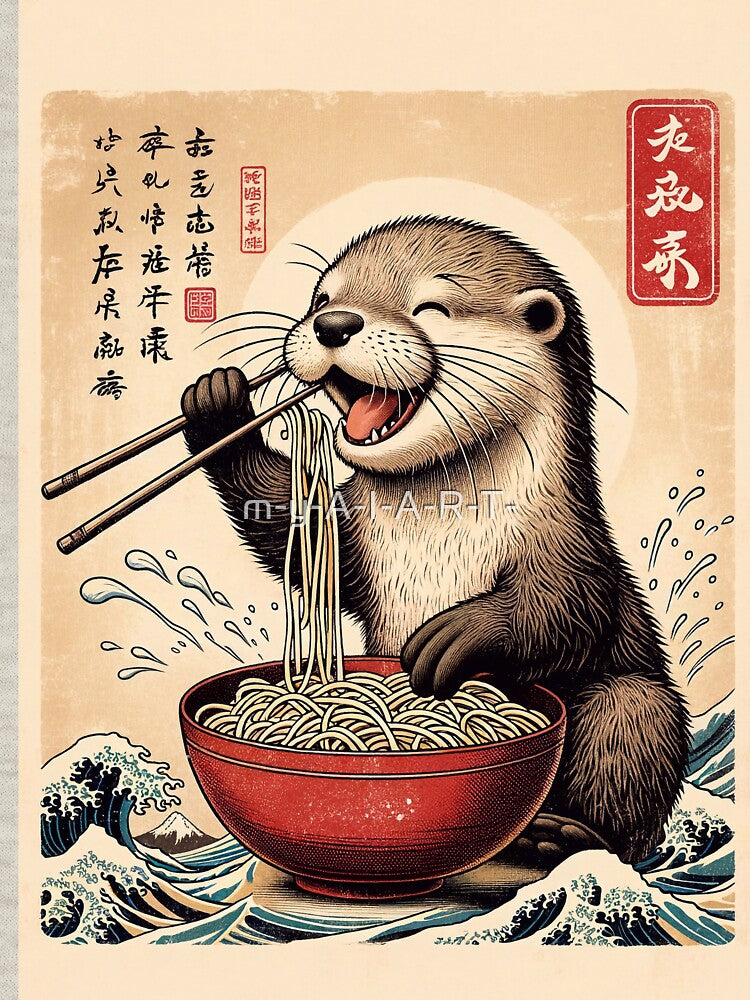 Otter Eating Noodles by m-y-A-I-A-R-T-
