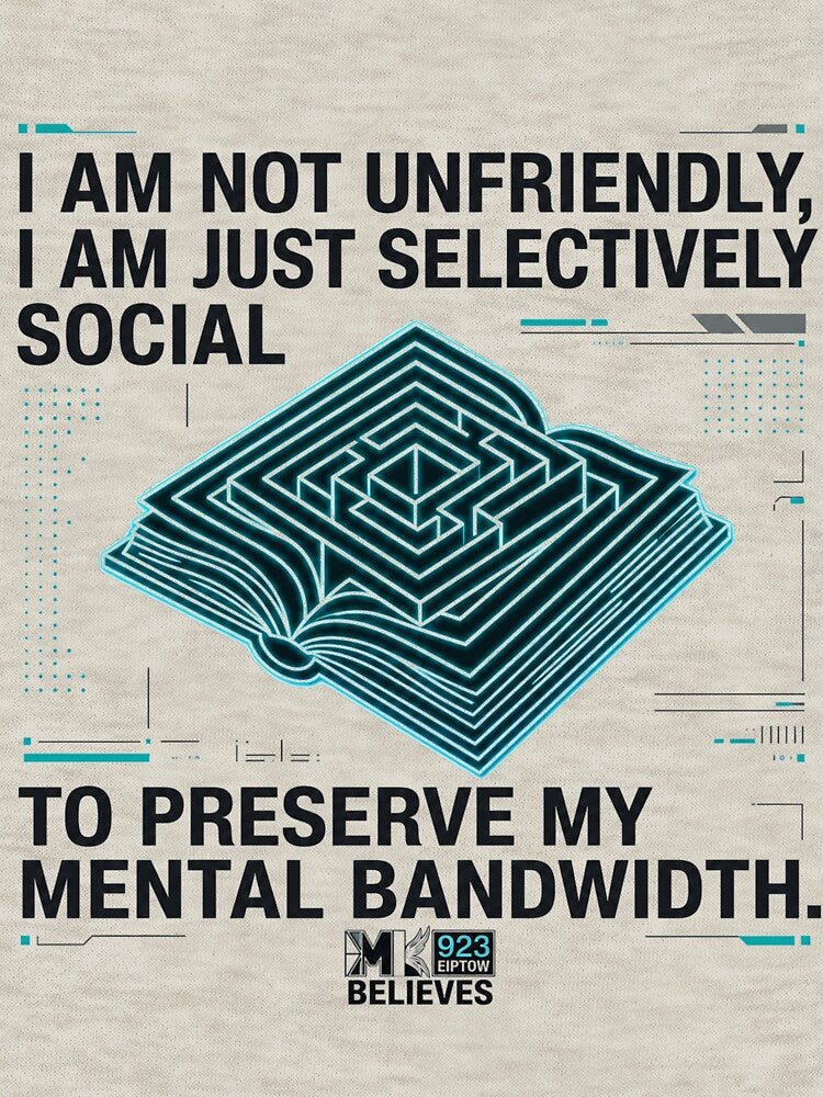 Preserve Mental Bandwidth Introvert T-Shirt | Minimalist Selectively Social Tech Hoodie by EIPTOW
