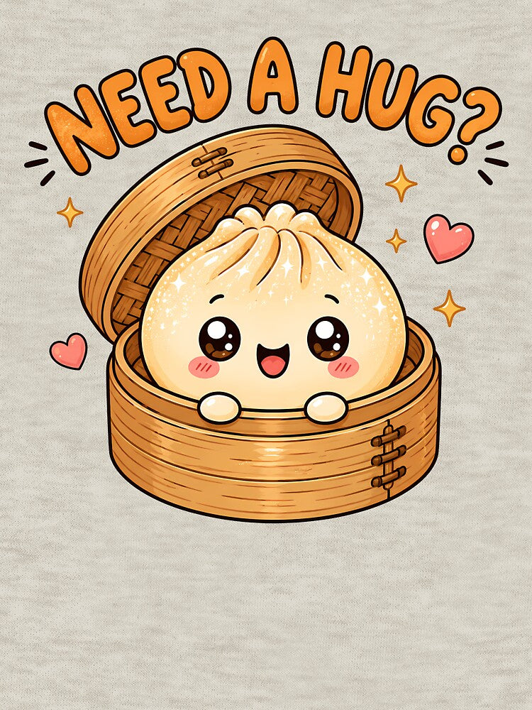 Need A Hug Cute Kawaii Dumpling Bao Bun T-Shirt by BeloDesignLab