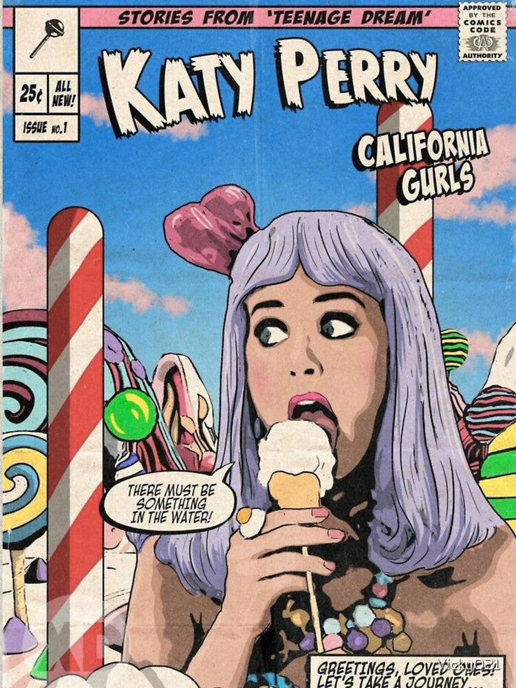 Retro Comic Cover – Katy Perry Music Artwork by Vicky021