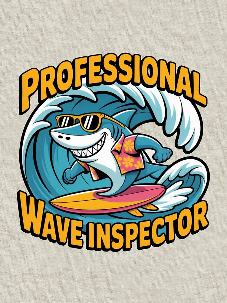 Professional Wave Inspector Shark Surfing  | Funny Beach Vacation Shark by PIXENTRA