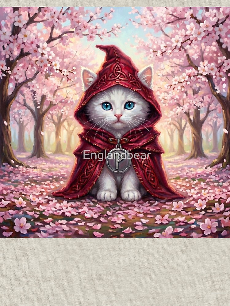 Herald of the Vernal Light - Celtic Folklore White Cat in Spring by Englandbear