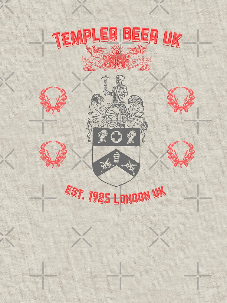 Knights Templar Beer London UK 1925 Est. Crest Coate of Arms Version - 10 by Henk GoGo T-Shirts ⭐️⭐️⭐️⭐️⭐️